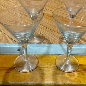 4 crystal martini glasses